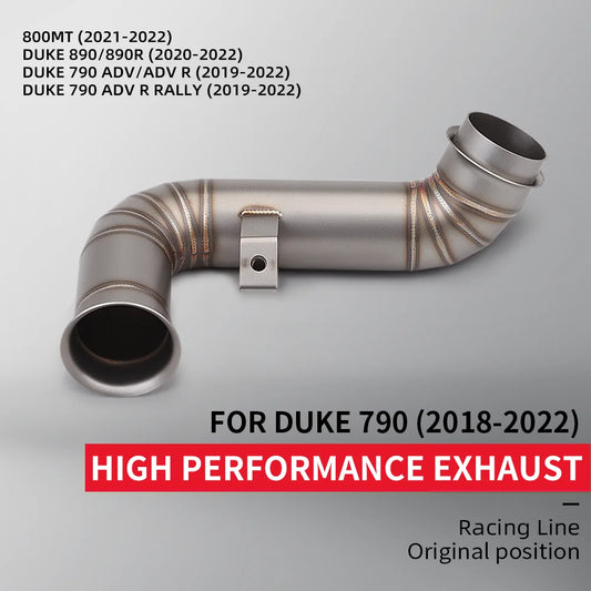 2018-2022 Slip On Motorcycle Exhaust Middle Link Pipe Escape Moto Muffler For 800NK 790 890 Adventure R Rally KTM790 KTM890
