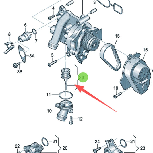 06H121113B Thermostat For VW Passat Tiguan Sagitar Golf Audi A4 S4 A3 S3 A6 S6 A5 S5 Skoda Octavia Superb Yeti Superb